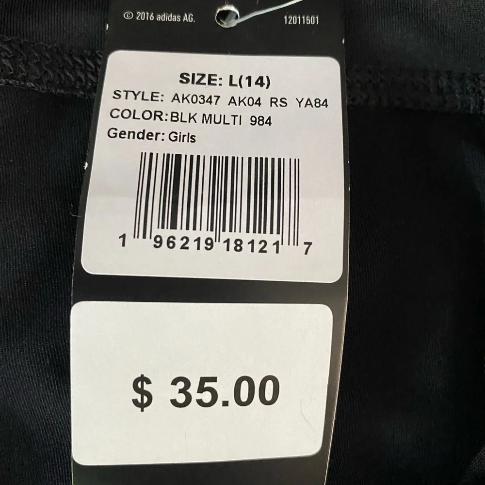 Adidas Black and Pink Leggings Athletic Fit